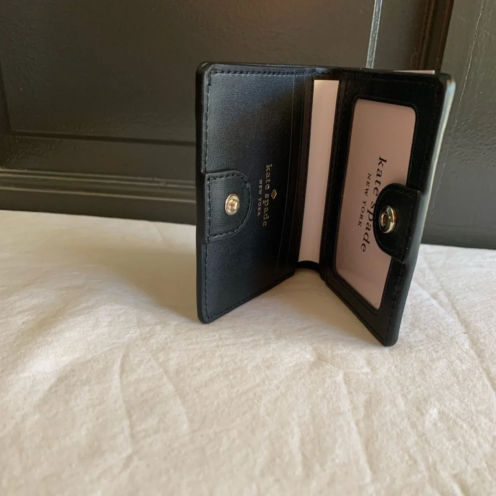 kate Spade Small Boxed L-zip Bifold Wallet Black NWT - Picture 3 of 4